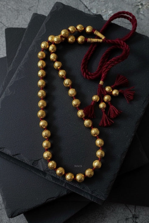 Goldplated Wax Carved Necklace